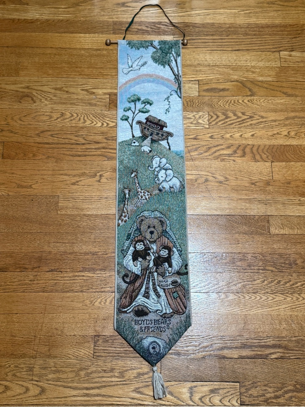 Boyds Bears & Friends Tapestry Wall Hanging with Noah's Ark Scene